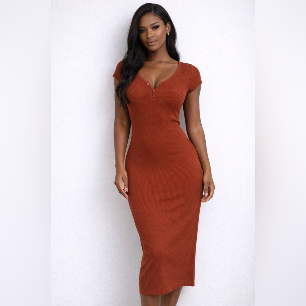 Zara Rust Midi Dress